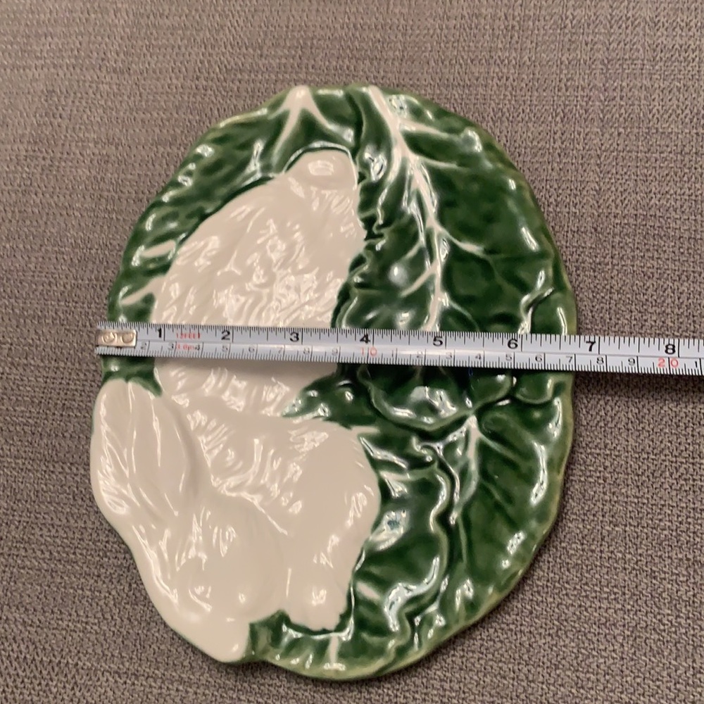 NWOT MAXCERA Spring Plate Cabbage & Bunny Decorative Plate Set of 2 - Picture 5 of 7